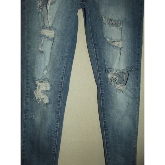 Kancan Jeans 29 x 27" Crop distressed skinny High Rise raw frayed hem destroyed - Picture 6 of 9